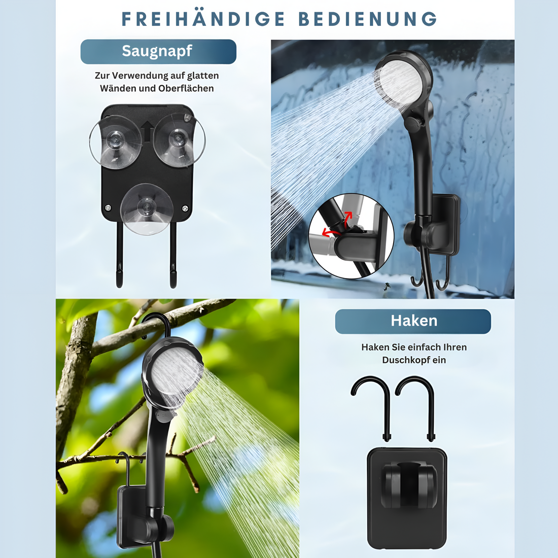 Tragbare Wiederaufladbare Camping-Dusche – Digitalanzeige & Einstellbarer Wasserfluss
